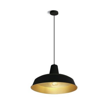 ONE Light Retro Pendants - hanglamp - Ø 40 x 184 cm - zwart en messing