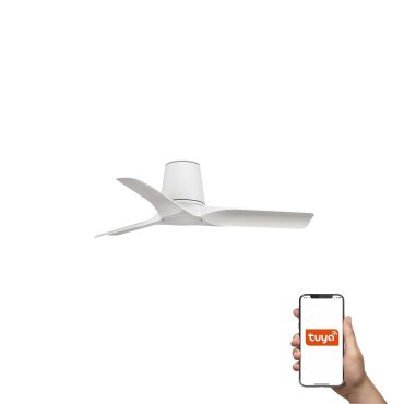 Faro Hey Tub S Tuya Smart - plafondventilator - Ø 90 cm - mat wit