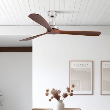Faro Lantau XL - plafondventilator - Ø 168 cm - mat nikkel en walnoot