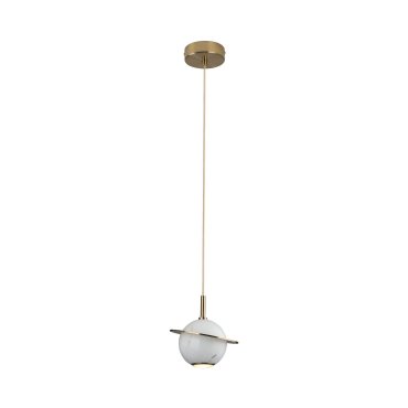 Maxlight Uranos - hanglamp - Ø 16 x 190 cm - 5W LED incl. - wit en goud