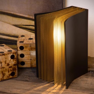 Lucide Extravaganza Livret - tafellamp - 16,5 x 15 x 22 cm - zwart en goud