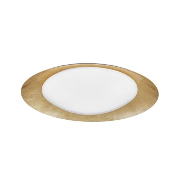 Nova Luce Zano - plafondverlichting - Ø 50 x 10 cm - 28W dimbare LED incl. - goud en wit