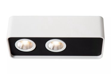 Lucide Angular - plafondspot - 18 x 7 x 5 cm - 2x 6W dimbare LED incl. - wit met zwart