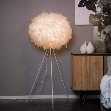 Lucide Goosy Soft - staanlamp - 142 cm - Wit