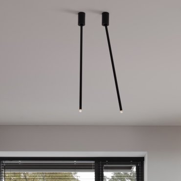 Nova Luce Ornos - plafondlamp - Ø 5 x 70 cm - 4W LED incl. - zandzwart
