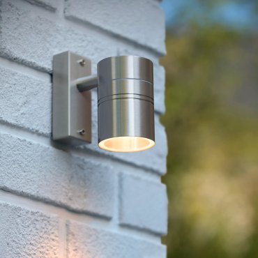 Lucide Arne - opbouwspot - 6,3 x 12 x 11,7 cm - 5W LED incl. - IP44 - satijn chroom