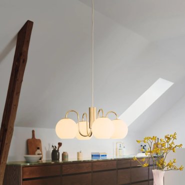 Nordlux Franca - hanglamp 4L - 46 x 219,5 cm - messing