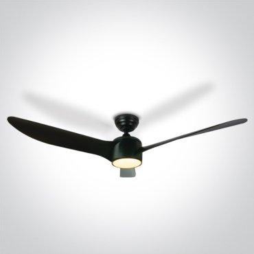ONE Light Black Body - plafondventilator met licht en afstandsbediening - Ø 132 x 35 cm - 22W LED incl. - zwart
