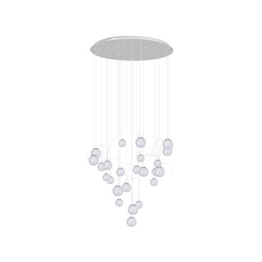 Maxlight Zoe - hanglamp - Ø 80 x 180 cm - 24 x 1,5W LED incl. - chroom