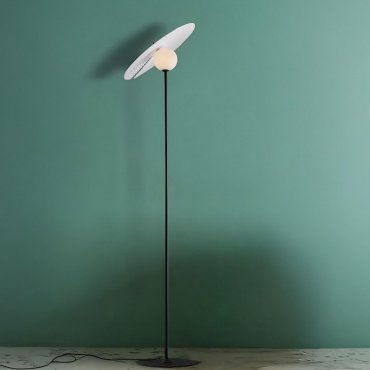 Nova Luce Reflet - vloerlamp - Ø 46 x 162 cm - zandzwart en wit