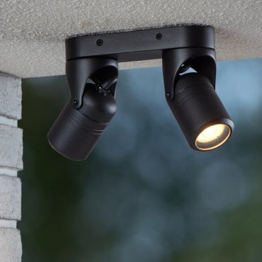 Lucide Niort - buiten plafond/wandverlichting - 20,5 x 11,2 x 15,9 cm - IP44 - zwart