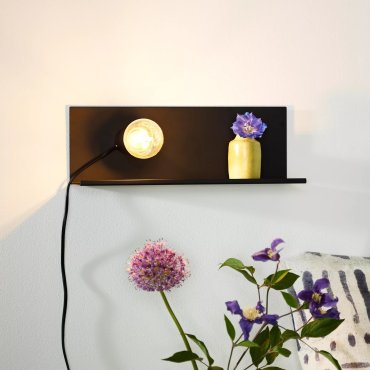 Lucide Sebo - wandlamp met schakelaar - 35 x 12 x 12 cm - zwart