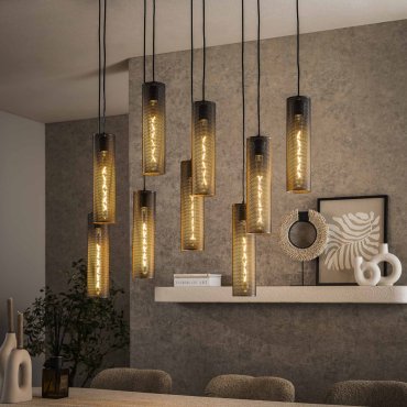 Vico Tube Mesh - hanglamp - 100 x 30 x 150 cm - zwart