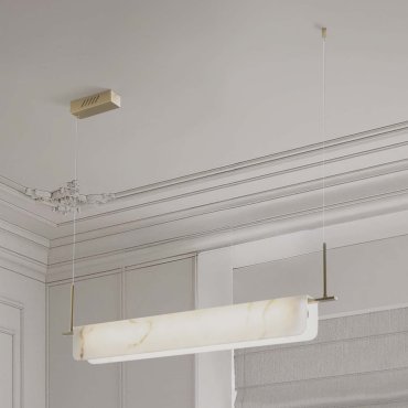 Nova Luce Aider - hanglamp - 100 x 130 x 8 cm - 35W dimbare LED incl. - messing goud