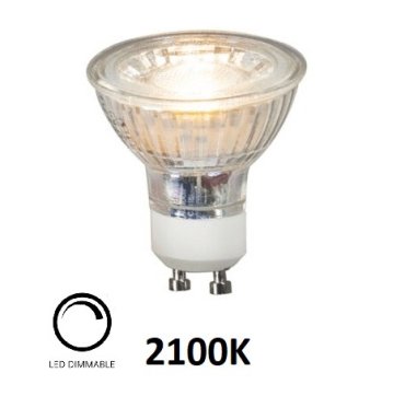 Searchlight LED-spot - Ø 5 x 5 cm - GU10 - 3W dimbaar - 2100K