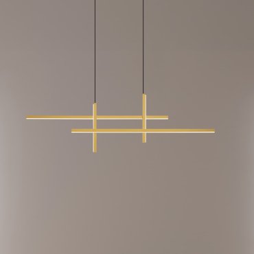 Nova Luce Antama - hanglamp - 120 x 150 x 5 cm - 43W dimbare LED incl. - zandzwart en goud