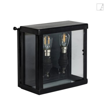 Authentage Vitrine Petite 2L - buitenwandverlichting 2L - 15 x 7,5 x 15 cm - IP43 - brons