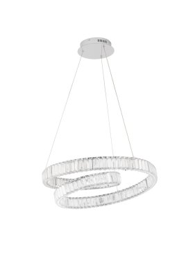Nova Luce Conceto - hanglamp - Ø 60 x 120 cm - 50W dimbare LED incl. - chroom