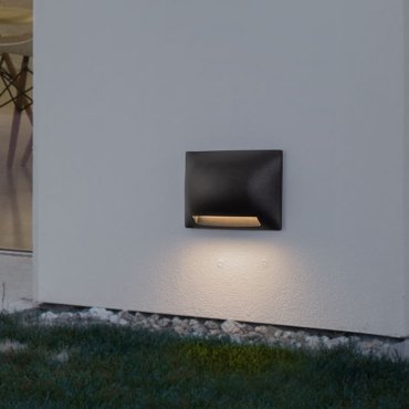 Nova Luce Sub - buiten wandverlichting - 13,5 x 8,5 x 3,5 cm - 5W LED incl. - IP65 - zandzwart