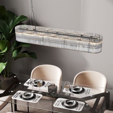 Nova Luce Barok - hanglamp - 110 x 18 x 210 cm - mat zwart