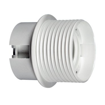 VK Lighting - E27 thermoplast fitting met schroefdraad &amp; flens - Ø 4,0 x 4,5 cm - wit