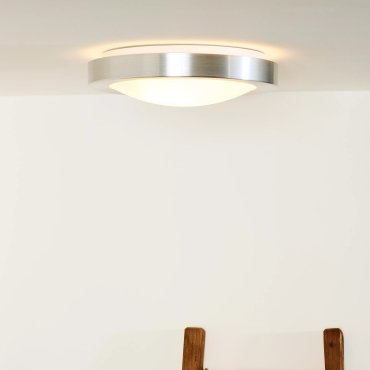 Lucide Fresh 2 - plafondverlichting - Ø 35 x 10 cm - IP44 - geborsteld aluminium
