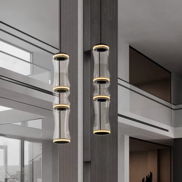 Nova Luce Anapnoe - hanglamp - Ø 21,5 x 340 cm - 37W dimbare LED incl. - mat zwart