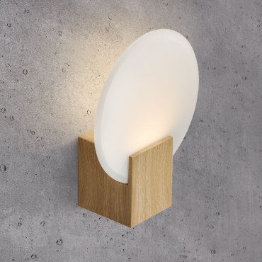 Nordlux Hester - wandverlichting - 20 x 25,5 x 9,25 cm - 3 stappen Moodmaker functie - 9,5W LED incl. - IP44 - houtfolie