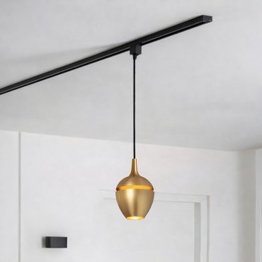 Lucide Track Preston Hanglamp - 1-fase Railsysteem - Ø 9 x 130 cm - goud