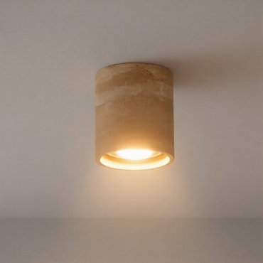 Nova Luce Balma - plafondlampen buiten - Ø 10,2 x 12 cm - 10W LED incl. - IP65 - marmer travertijn