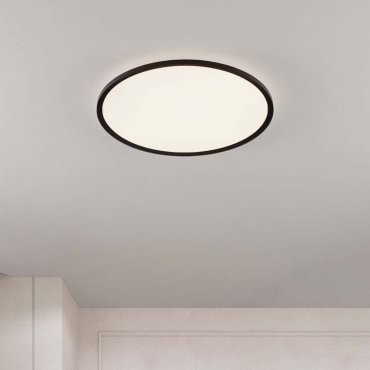 Nova Luce Aoton - plafondlamp - Ø 60 x 5 cm - 55W dimbare LED incl. - zandzwart