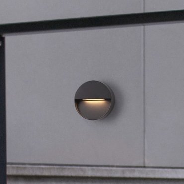Nova Luce Arne - buiten wandverlichting - Ø 12 x 2,9 cm - 2W LED incl. - IP54 - donker antraciet