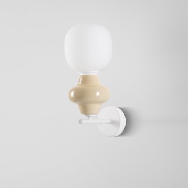 Nova Luce Clio - wandlamp - Ø 15 x 37 cm - geel en opaalglas