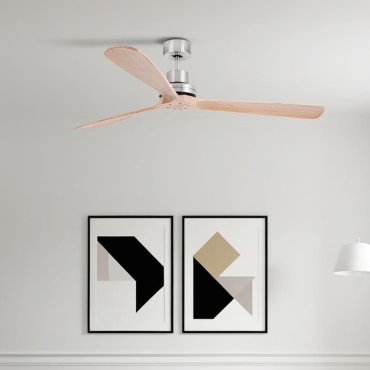 Faro Lantau XL - plafondventilator - Ø 168 cm - mat nikkel en den