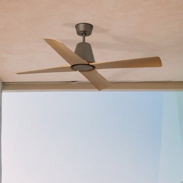 Faro Typhoon M - plafondventilator met afstandsbediening - Ø 127 cm - IP44 - bruin en maple