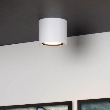 Lucide Fedler - opbouwspot - Ø 12 x 8,5 cm - 12W dimbare LED incl. - dim to warm - wit