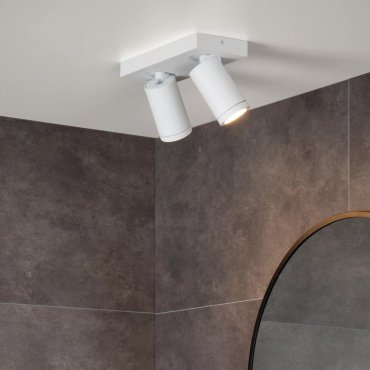 Lucide Taylor - opbouwspot 2L - 24 x 10 x 12,5 cm - 2 x 5W dimbare LED incl. - dim to warm - IP44 - wit