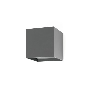 Faro Olan - wandverlichting - 14,5 x 14 x 10,5 cm - 6W LED incl. - IP65 - donkergrijs