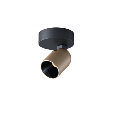 Artdelight Houston - opbouwspot 1L - Ø 10 x 12,5 cm - 8W dimbare LED incl. - zwart en champagne
