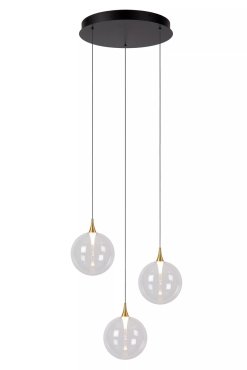 Lucide Gisela - hanglamp - Ø 36 x 150 cm - 3 x 3,6W  dimbare LED incl. - transparant