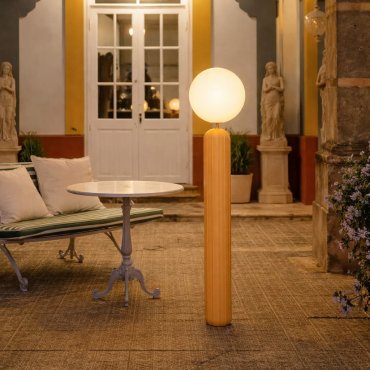 New Garden Monica 150 - oplaadbare vloerlamp op batterijen met afstandsbediening - Ø 35 x 153 cm - 7W LED incl. - IP54 - mosterdgeel - 3000K-6500K