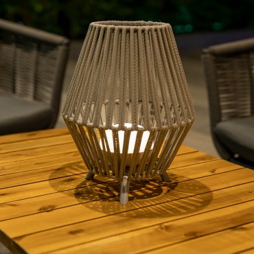 New Garden Conta 30 - buiten vloerlamp/ tafellamp met oplaadbare lichtbron en afstandsbediening - 9W LED incl. - Ø 25,5 x 32,5 cm - IP54 - grijs