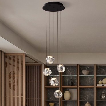 Nova Luce Ifos - hanglamp - Ø 30 x 150 cm - 25W dimbare LED incl. - zandzwart en chroomkleurig metaal