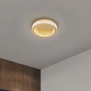 Nova Luce Kinara - plafondlamp - Ø 40 x 11 cm - 46W dimbare LED incl. - goud