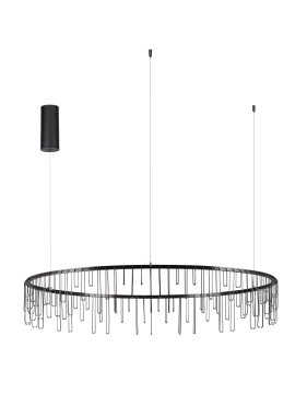 Nova Luce Stellar - hanglamp - Ø 100 x 150 cm - 36W dimbare LED incl. - zwart chroom