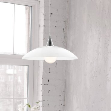 Nova Luce Vicino - hanglamp - Ø 40 x 100 cm - wit en chroom