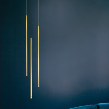 Nova Luce Elettra - hanglamp - Ø 1,5 x 200 cm - 5W LED incl. - messing goud
