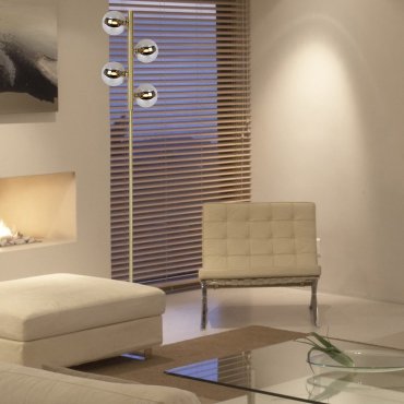 Lucide Tycho - staanlamp - 154 cm - mat goud