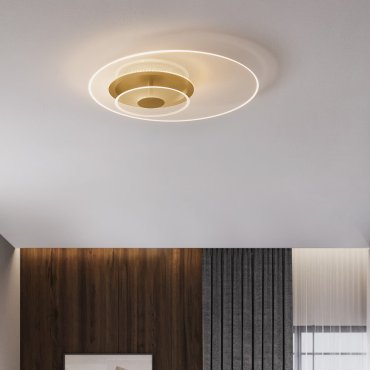 Nova Luce Copo - plafondlamp - Ø 50 x 9,6 cm - 29W dimbare LED incl. - messing goud