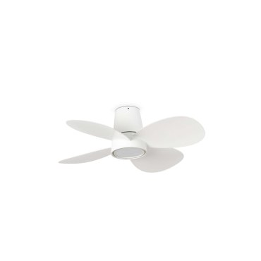 Faro Klover S - plafondventilator met licht en afstandsbediening - Ø 80 x 22,3 cm - mat wit